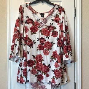Torrid Cross-front Floral Blouse 1X